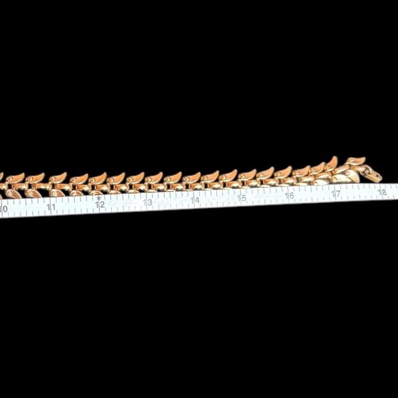 Vintage "Renoir" Copper Linked Collar Choker Bib 18 inches - Picture 4 of 10